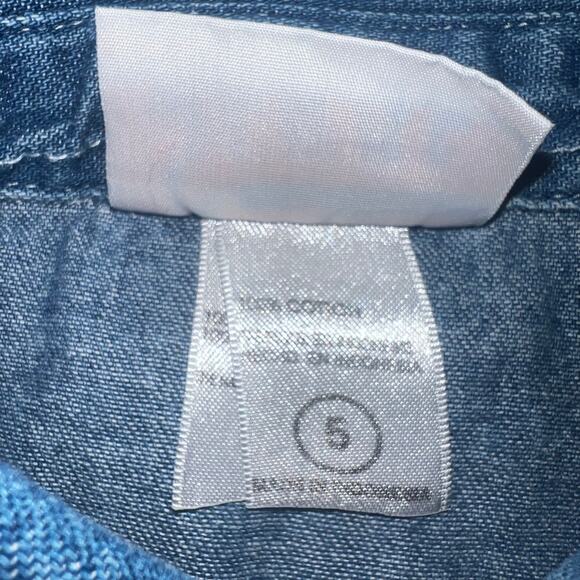 Vintage Cleveland Indians MLB denim embroidered button down dress size 5 - Picture 5 of 6